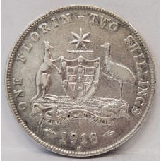 AUSTRALIA 1918 . FLORIN . FULL ADVANCE AUSTRALIA